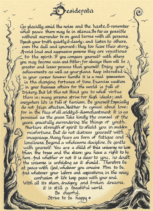 Desiderata {desired Things}